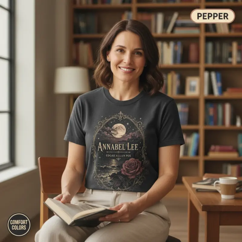 annabel lee edgar allan poe t shirt mature female pepper