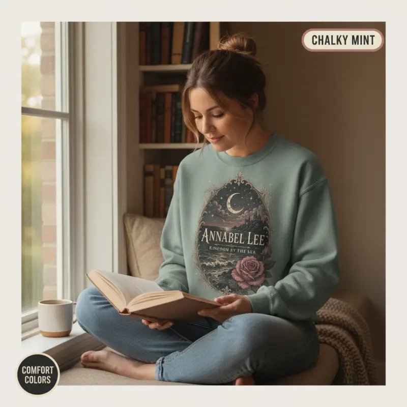 annabel lee gothic romance sweatshirt creative female chalky mint