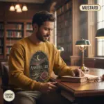 annabel lee gothic romance sweatshirt library male mustard