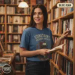 constant readers society est 1974 horror book club t shirt bookstore female young blue jean