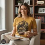 edgar allan poe gothic literature t shirt mature female mustard