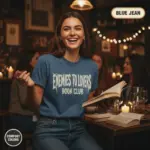 enemies to lovers book club romance trope garment dyed t shirt bookish reader tee book club female blue jean