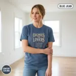 enemies to lovers is my cardio funny romance garment dyed t shirt bookish trope tee casual indoor female mature blue jean