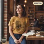 exit pursued by a bear shakespeare funny bookish garment dyed t shirt literary quote tee coffee shop female mustard