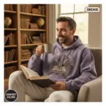 globe reading society est 1599 shakespeare book lover hoodie mature male orchid