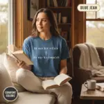 he was her villain she was his downfall dark romance garment dyed t shirt bookish reader tee reading nook female young blue jean