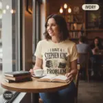 i have a stephen king problem funny horror t shirt coffee shop female ivory