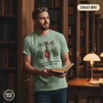 jingle books holiday bookish gift garment dyed t shirt funny christmas reader tee library male chalky mint