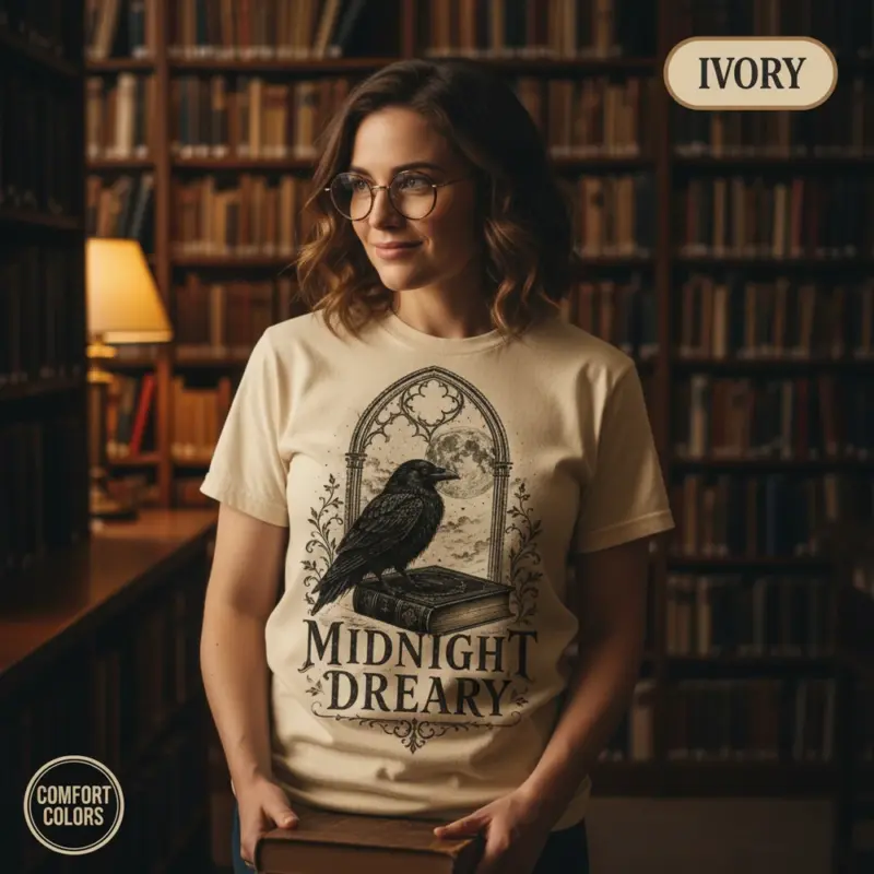 midnight dreary raven t shirt creative female ivory