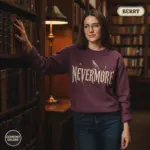 nevermore gothic statement sweatshirt library female berry