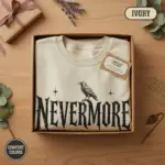 nevermore gothic statement sweatshirt packaging bookish ivory