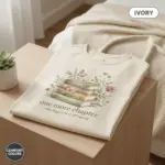one more chapter funny bookish garment dyed t shirt book lover reading tee interior ivory