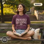 probably reading stephen king funny horror reader t shirt outdoor reading female berry
