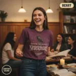 quoth the raven nevermore gothic literature t shirt book club female berry