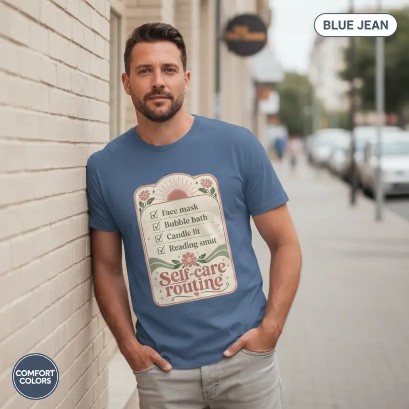 reading smut is self care funny bookish garment dyed t shirt spicy books reader tee urban street male adult blue jean