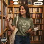 shakespeare reading club vintage literature garment dyed t shirt classic book lover tee bookstore female young moss