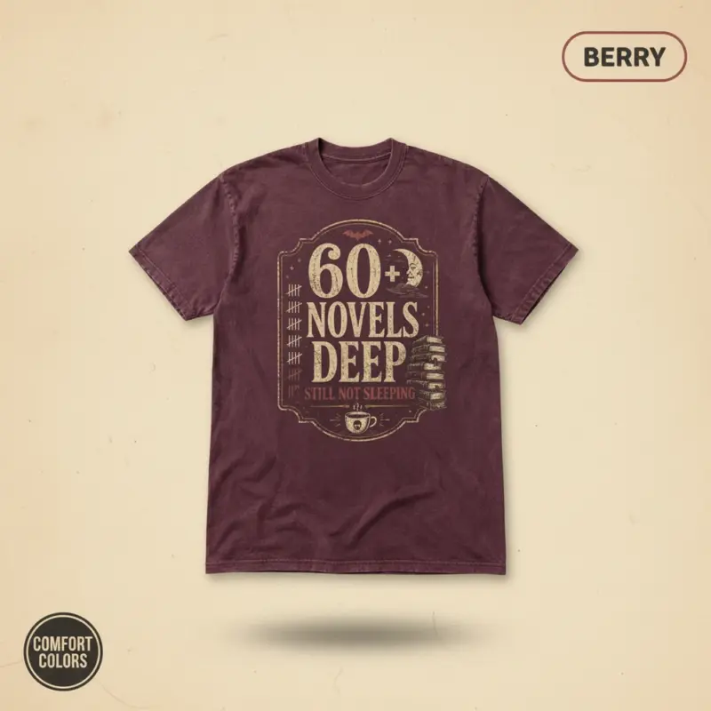 sixty novels deep still not sleeping horror reader t shirt studio frontal berry