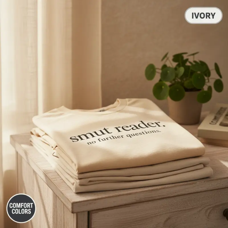smut reader no further questions bookish garment dyed t shirt spicy books tee interior ivory