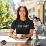 smut reader no further questions bookish garment dyed t shirt spicy books tee mature female pepper
