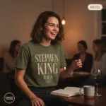 stephen king era horror reader t shirt book club female moss