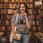 the black cat edgar allan poe t shirt bookstore female young orchid