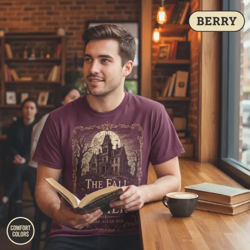 the fall of the house of usher t shirt coffee shop male berry