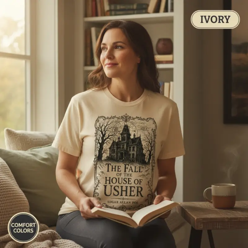 the fall of the house of usher t shirt reading nook female mature ivory
