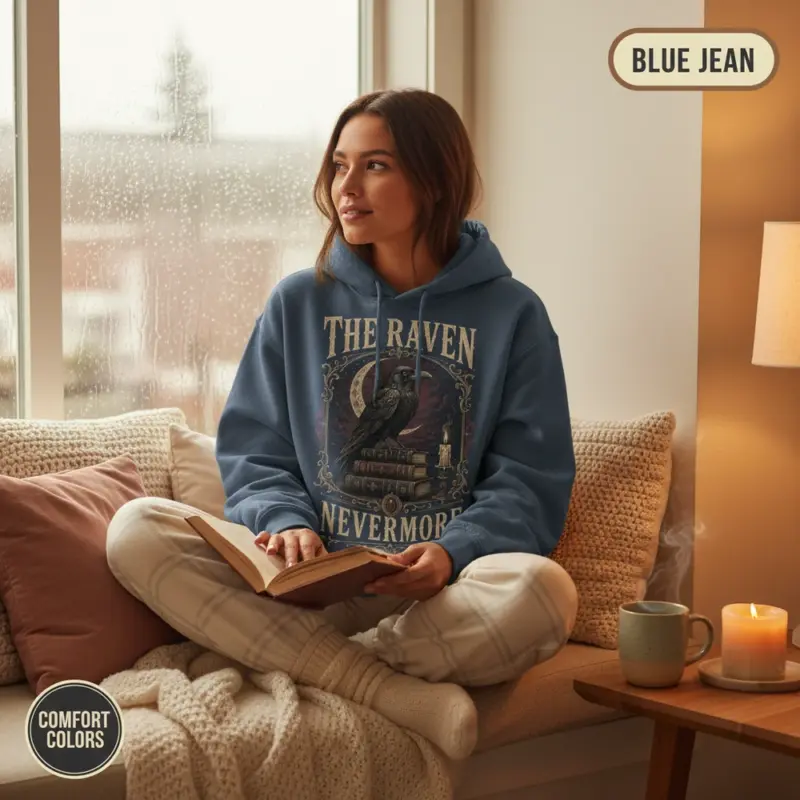 the raven nevermore hoodie reading nook female young blue jean