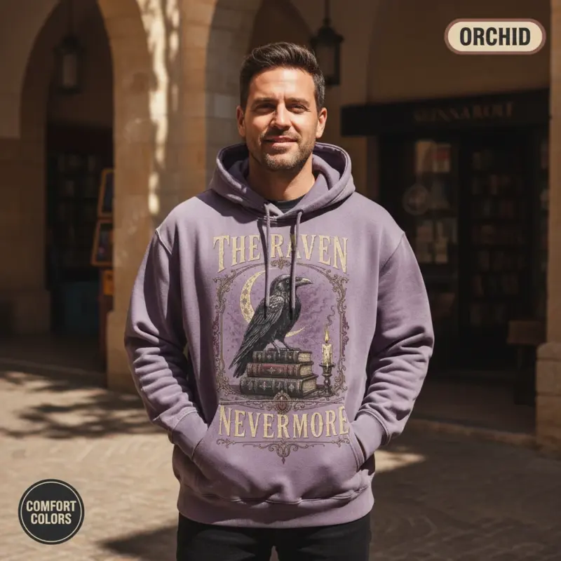 the raven nevermore hoodie sunlight male orchid