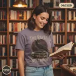 the raven nevermore t shirt bookstore female young orchid
