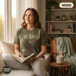 the raven nevermore t shirt reading nook female mature moss