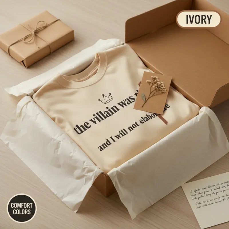the villain was right fantasy reader funny bookish garment dyed t shirt romantasy tee packaging bookish ivory