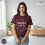 touch her and die energy dark romance garment dyed t shirt spicy bookish tee casual indoor female young berry