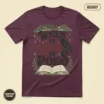 Berry Comfort Colors t-shirt printed with When It Rains It Poes Edgar Allan Poe pun graphic – front view